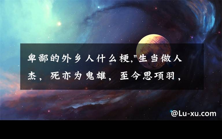 卑鄙的外乡人什么梗,