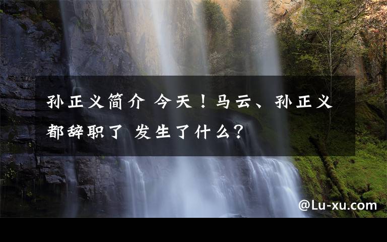 孙正义简介 今天！马云、孙正义都辞职了 发生了什么？