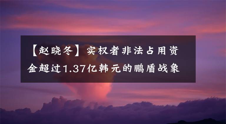 【赵晓冬】实权者非法占用资金超过1.37亿韩元的鹏盾战象和两名高管受到了警告。