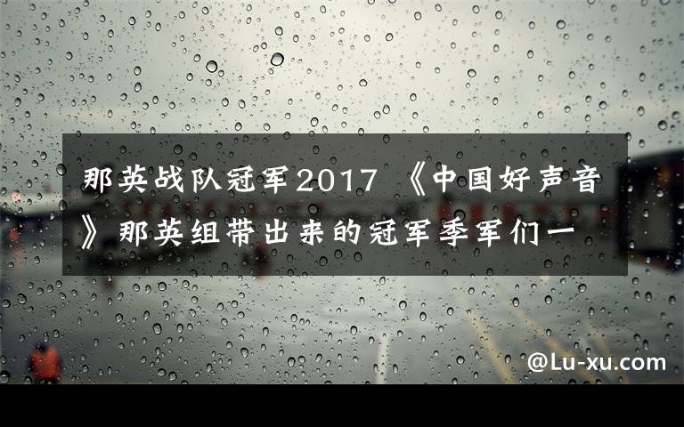 那英战队冠军2017 《中国好声音》那英组带出来的冠军季军们一个比一个惨