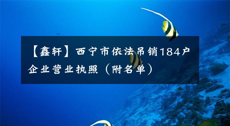 【鑫轩】西宁市依法吊销184户企业营业执照（附名单）