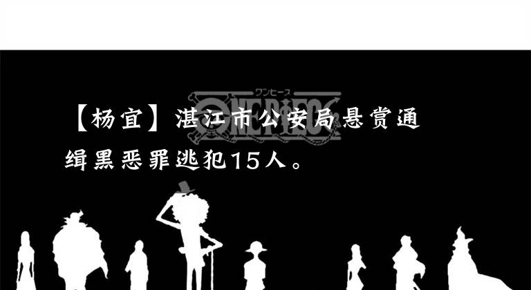 【杨宜】湛江市公安局悬赏通缉黑恶罪逃犯15人。