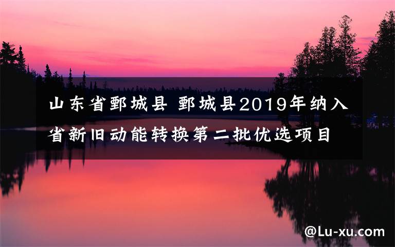 山东省鄄城县 鄄城县2019年纳入省新旧动能转换第二批优选项目