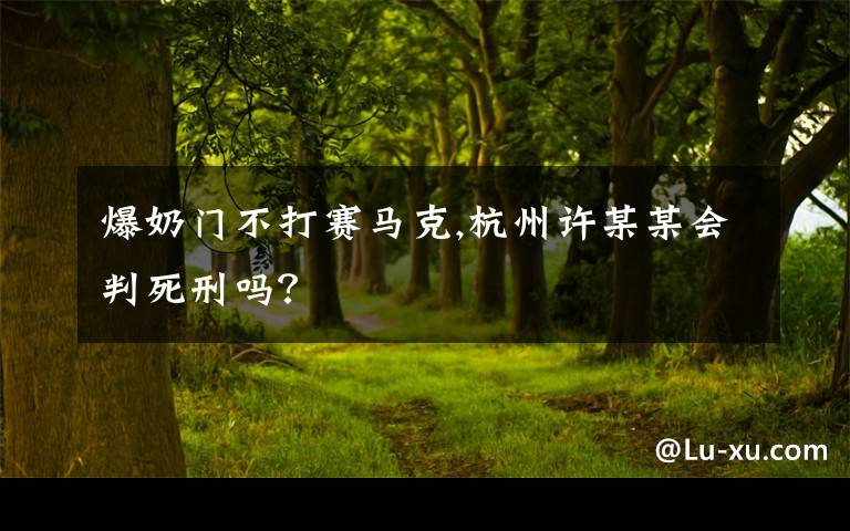 爆奶门不打赛马克,杭州许某某会判死刑吗？