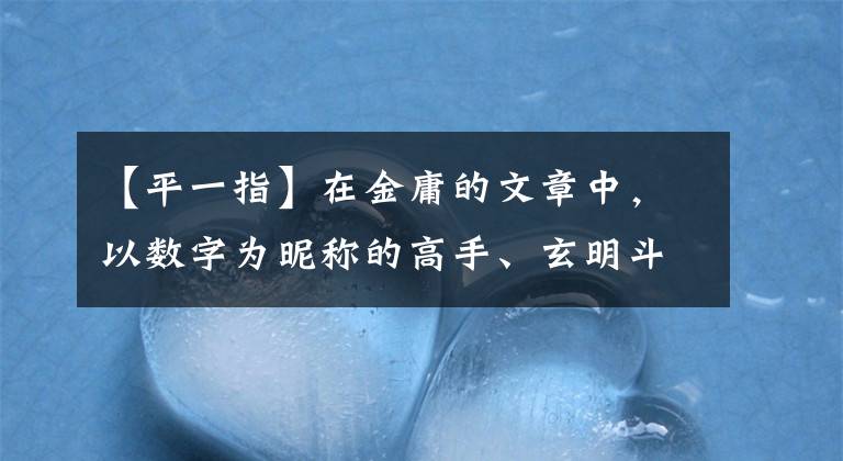 【平一指】在金庸的文章中，以数字为昵称的高手、玄明斗老龄都没有资格进入前五名。