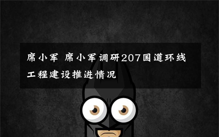 席小军 席小军调研207国道环线工程建设推进情况