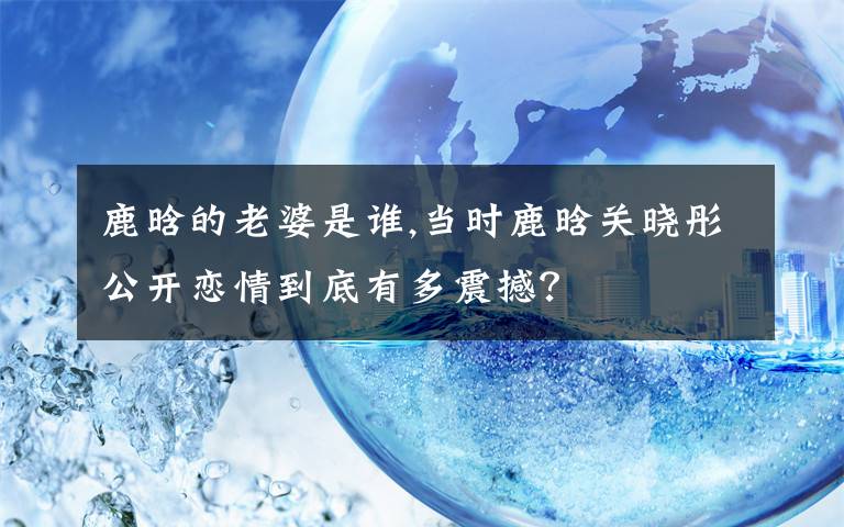 鹿晗的老婆是谁,当时鹿晗关晓彤公开恋情到底有多震撼？