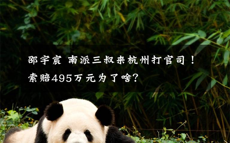 邵宇宸 南派三叔来杭州打官司！索赔495万元为了啥？