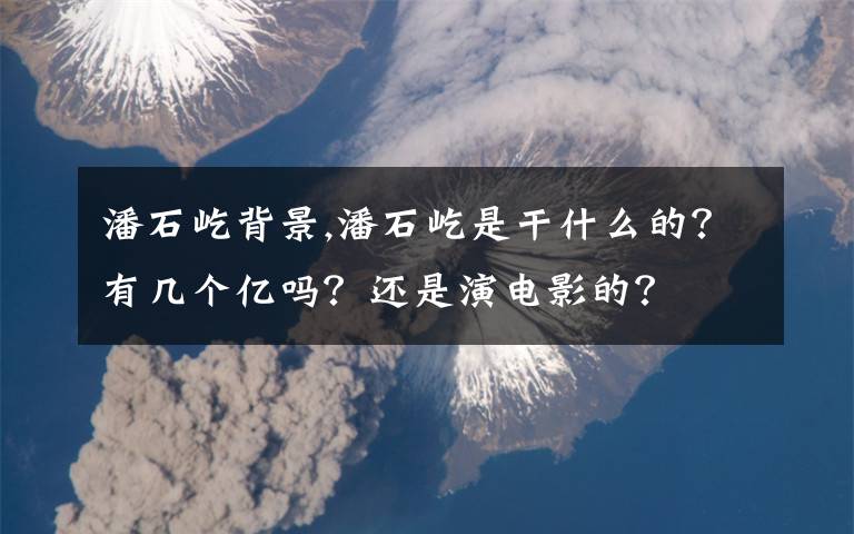 潘石屹背景,潘石屹是干什么的？有几个亿吗？还是演电影的？