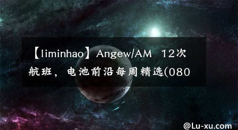 【liminhao】Angew/AM  12次航班，电池前沿每周精选(0805-0811)