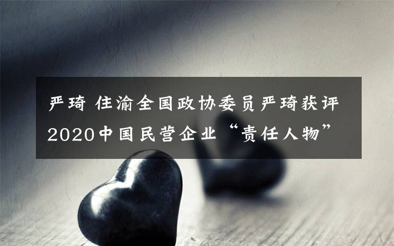 严琦 住渝全国政协委员严琦获评2020中国民营企业“责任人物”