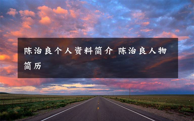 陈治良个人资料简介 陈治良人物简历文章配图