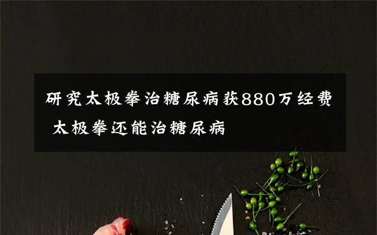 研究太极拳治糖尿病获880万经费 太极拳还能治糖尿病