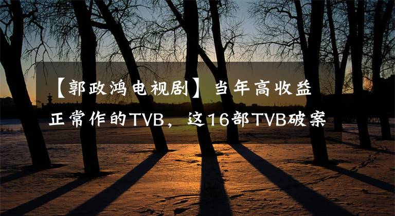 【郭政鸿电视剧】当年高收益正常作的TVB，这16部TVB破案剧可以说是经典。