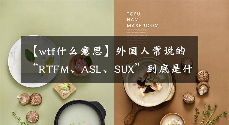 【wtf什么意思】外国人常说的“RTFM、ASL、SUX”到底是什么意思？