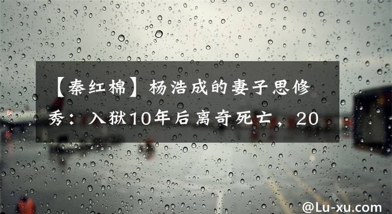 【秦红棉】杨浩成的妻子思修秀：入狱10年后离奇死亡，20年后才查明死因真相。