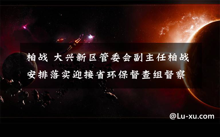 柏战 大兴新区管委会副主任柏战安排落实迎接省环保督查组督察及行政效能工作