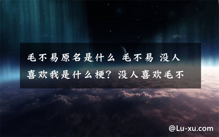 毛不易原名是什么 毛不易 没人喜欢我是什么梗？没人喜欢毛不易是怎么回事？