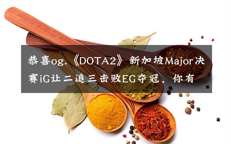 恭喜og,《DOTA2》新加坡Major决赛iG让二追三击败EG夺冠，你有什么想说的？