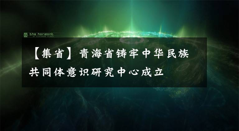 【集省】青海省铸牢中华民族共同体意识研究中心成立