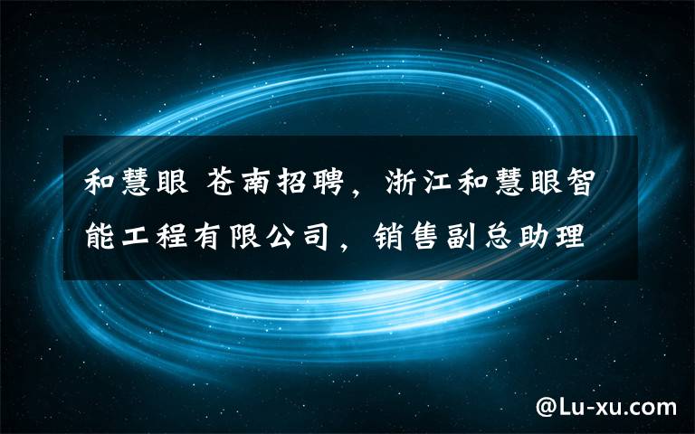 和慧眼 苍南招聘，浙江和慧眼智能工程有限公司，销售副总助理，产品部经理助理，招标及工程造价助理，仓库管理员