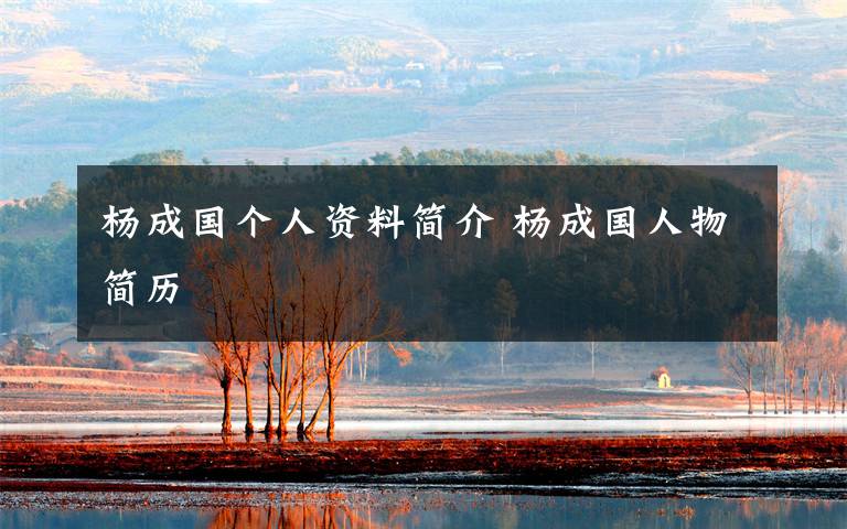 杨成国个人资料简介 杨成国人物简历文章配图