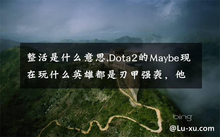 整活是什么意思,Dota2的Maybe现在玩什么英雄都是刃甲强袭，他这样是不是在