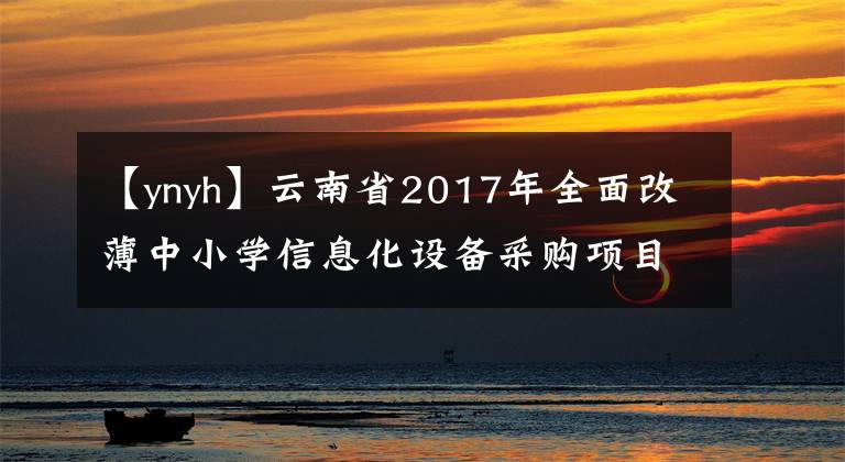 【ynyh】云南省2017年全面改薄中小学信息化设备采购项目(C10包）中标公示更正公告