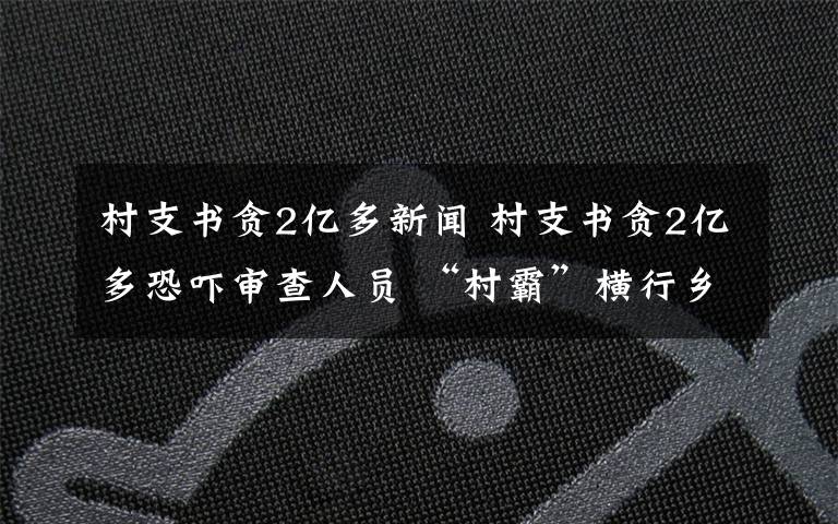 村支书贪2亿多新闻 村支书贪2亿多恐吓审查人员 “村霸”横行乡里曾找人砍伤4名工人