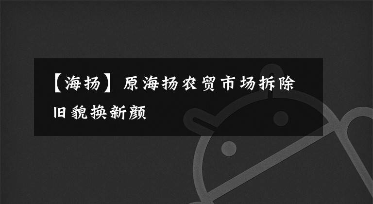 【海扬】原海扬农贸市场拆除 旧貌换新颜