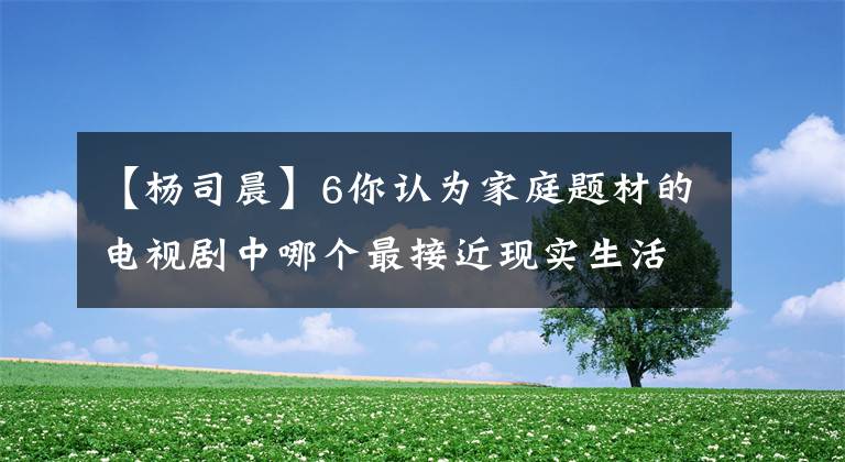 【杨司晨】6你认为家庭题材的电视剧中哪个最接近现实生活？