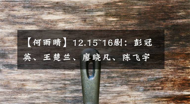 【何雨晴】12.15~16剧：彭冠英、王楚兰、廖晓凡、陈飞宇、凌潇清、白敬亭、赵振迈。