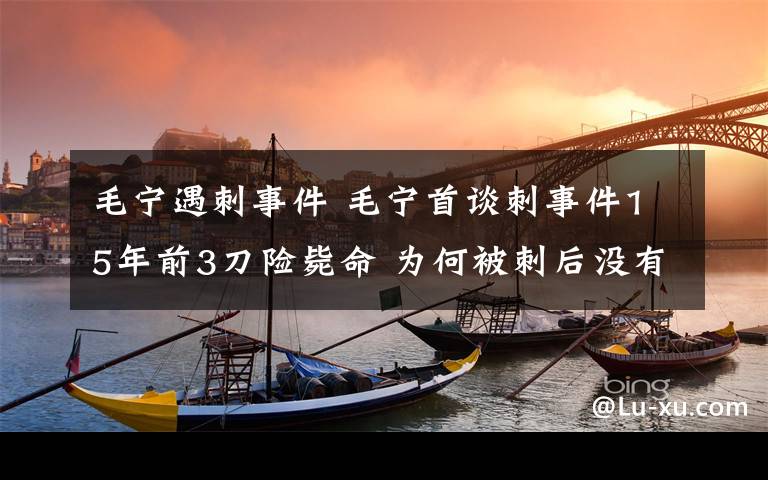 毛宁遇刺事件 毛宁首谈刺事件15年前3刀险毙命 为何被刺后没有向警方报案？