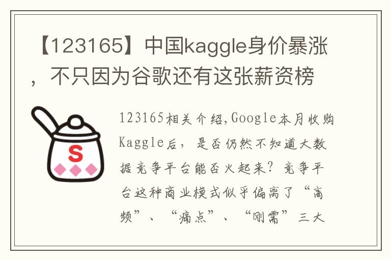 【123165】中国kaggle身价暴涨，不只因为谷歌还有这张薪资榜