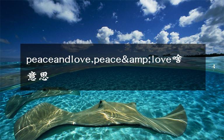 peaceandlove,peace&love啥意思