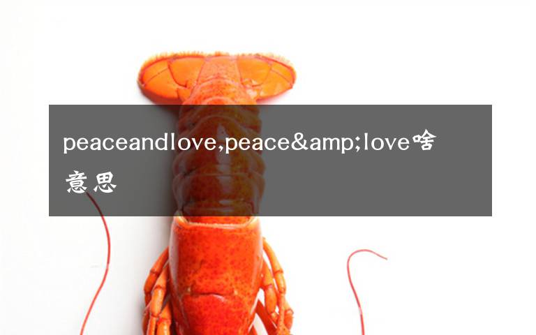 peaceandlove,peace&love啥意思