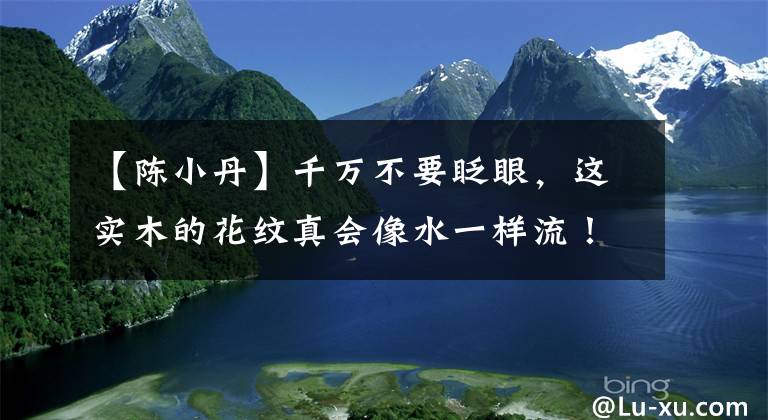 【陈小丹】千万不要眨眼，这实木的花纹真会像水一样流！“陈小丹/崔旭联合开展”现在在原美术馆展开。