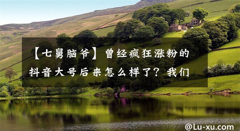 【七舅脑爷】曾经疯狂涨粉的抖音大号后来怎么样了？我们回访了3个800万粉大号