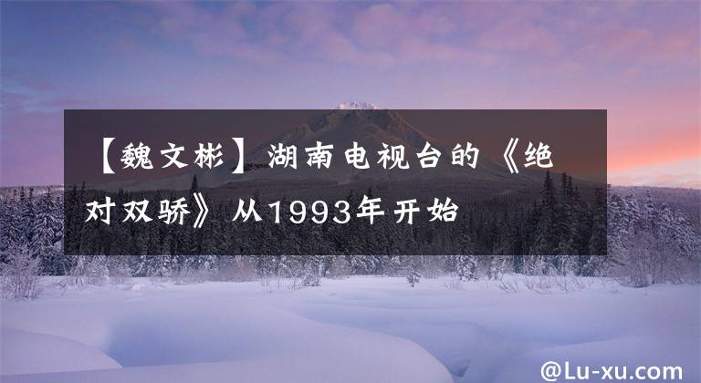【魏文彬】湖南电视台的《绝对双骄》从1993年开始