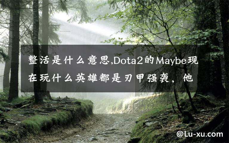 整活是什么意思,Dota2的Maybe现在玩什么英雄都是刃甲强袭，他这样是不是在