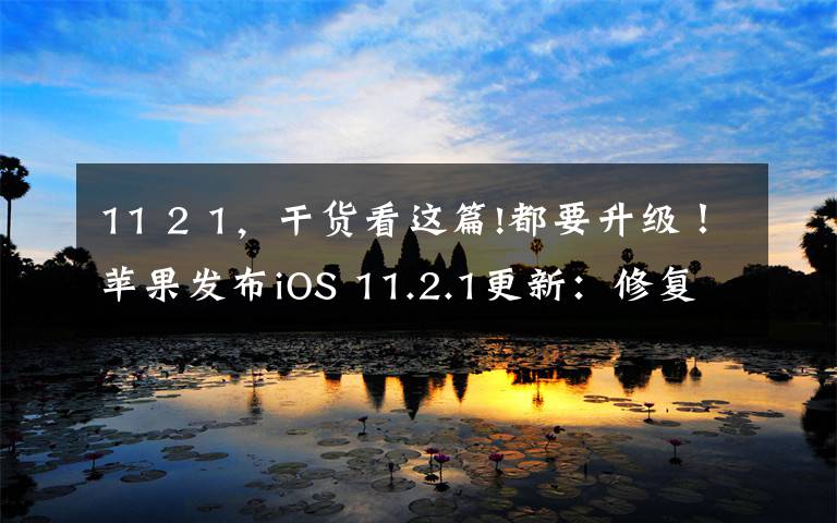 11 2 1，干货看这篇!都要升级！苹果发布iOS 11.2.1更新：修复安全漏洞