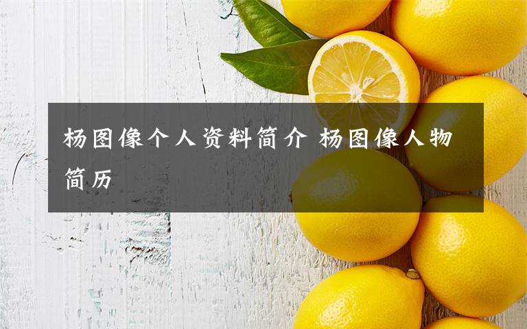 杨图像个人资料简介 杨图像人物简历