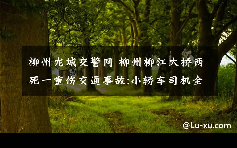 柳州龙城交警网 柳州柳江大桥两死一重伤交通事故:小轿车司机全责