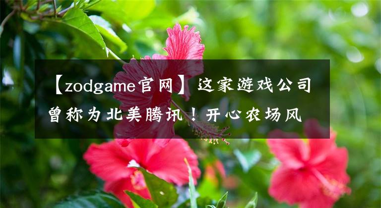 【zodgame官网】这家游戏公司曾称为北美腾讯！开心农场风靡全球，如今居然垮台了