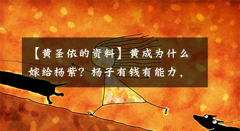 【黄圣依的资料】黄成为什么嫁给杨紫？杨子有钱有能力，所以宠她为公主。