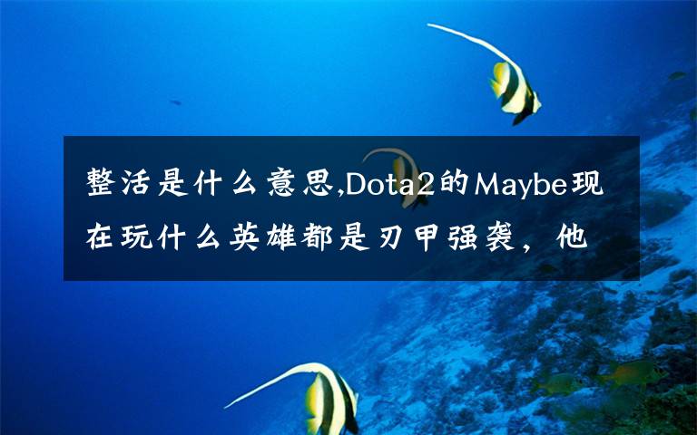 整活是什么意思,Dota2的Maybe现在玩什么英雄都是刃甲强袭，他这样是不是在