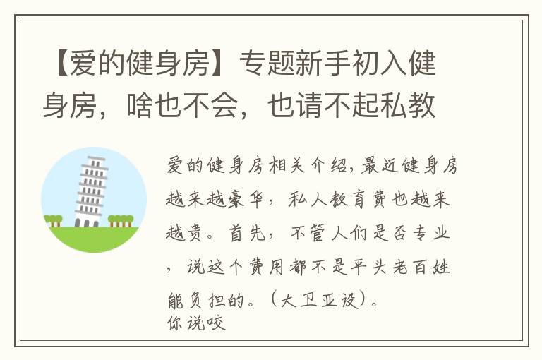 【爱的健身房】专题新手初入健身房，啥也不会，也请不起私教怎么办