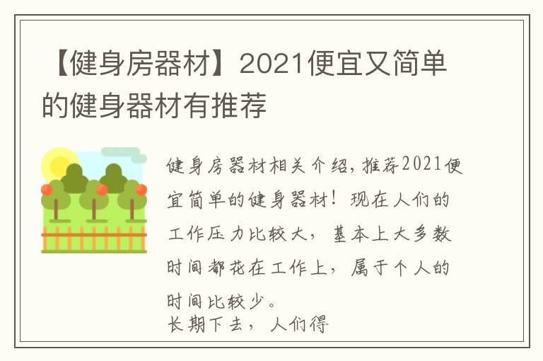 【健身房器材】2021便宜又简单的健身器材有推荐