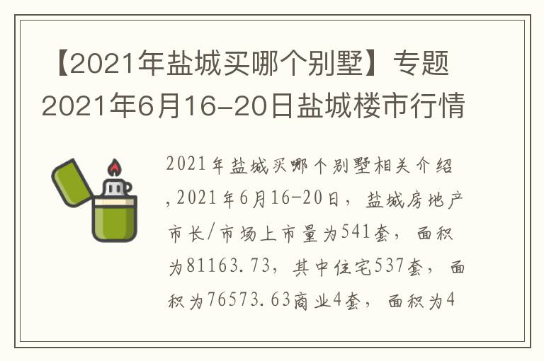 【2021年盐城买哪个别墅】专题2021年6月16-20日盐城楼市行情数据（上市量/成交量）