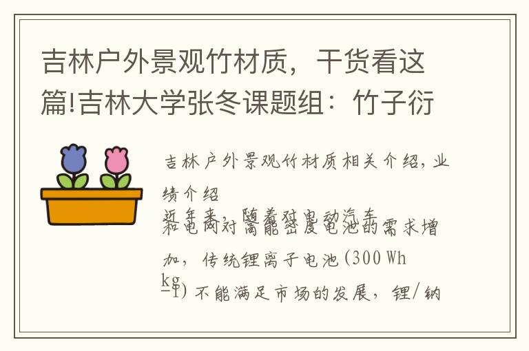 吉林户外景观竹材质，干货看这篇!吉林大学张冬课题组：竹子衍生多孔碳作为锂/钠-硒电池正极材料